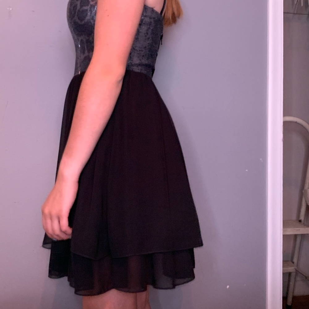 Black Sequin Event-Wear Dress - Picture 2 of 6